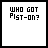 Animated sequence of pixelated text icons showing 'WHO GOT PIST-ON?', 'DETROIT BASKETBALL', and 'GO SPURS GO' with color variations across frames.