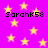 A static image with a bright purple background filled with yellow stars and repeated black text reading "SarahK58".
