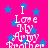 Pink background with blue stars and white text reading "I Love My Army Brother" in pixelated font.