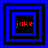 Four blue and black square frames with red text 'joke' in different positions across the sequence.