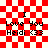 Red and white checkered background with black text reading "I Love You Heidi <33" and a pixelated heart animation.