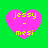 Four pink heart-shaped icons with yellow text 'jessy - mesi' on a green background, each with distinct pixelation levels.