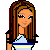 Pixel art contact sheet showing three frames of a preppy-themed animated buddy icon with a female character and repeated "Preppy" text below each frame.