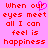 Pixelated red text on pink background with a small purple heart replacing the 'o' in 'our', repeated twice side-by-side.