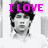 A black-and-white image of a person with dark hair in three , each overlaid with bright pink text reading "I LOVE," "YOU," and "NICK!!!" respectively