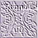 Static grayscale pattern with interwoven swirling lines forming a symmetrical, maze-like design on a light background.