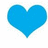 Three blue heart shapes on white background with one gray rectangle partially visible on right side.