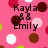 Pink polka-dot background with brown, white, and red dots; black text reads "Kayla & Emily = Best Friends For Ever. <3".