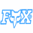 Two side-by-side pixelated icons: a blue 'FX' logo on white background and green text reading 'Original Icons .com' on dark green background.