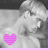 six with pink borders showing black-and-white images, text overlays, and pixelated hearts