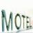 Two side-by-side animated frames of a buddy icon showing text-based branding on white and dark green backgrounds.