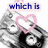 Animated icon with a black-and-white anime-style character holding a pink heart, surrounded by floating hearts and changing text overlays.