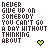 A static contact sheet of two identical pixel art text icons featuring motivational phrases with heart symbols at the bottom, displayed side-by-side on a white background.