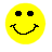 yellow smiley face icons with black eyes and mouths, each displaying a different segment of the phrase 'HAVE A NICE DAY' in red-striked text below