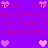 Pixelated purple background with repeated pink text and heart symbols in a static layout.