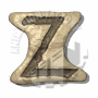 Two identical static images of a stylized Z-shaped icon with textured beige and brown tones, each featuring subtle shadow effects.