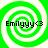 Four identical green and white spiral patterns with black text "Emilgyy<3" overlaid on each quadrant.