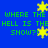 Blue background with green pixelated text repeating 'WHERE THE HELL IS THE SHOW?!' and yellow star shapes scattered across the image.