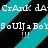 Pixelated text reads 'CrAnK da Soulja Boy!!!' over a teal and black gradient background with dark speckles.