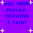 Purple background with blue pixelated text reading 'YOU HERE! Theres NOTHING I Fear!' repeated in four quadrants, surrounded by white plus signs.