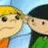 Pixelated cartoon character with blonde hair and green shirt, transitioning from neutral expression to angry face while wearing a black cap.