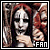 A 50x50 pixel animated buddy icon featuring a stylized character with pale skin and red hair on the left, alongside green text reading "Original Icons .com" on a dark background.