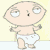 Animated cartoon baby in white diaper with changing facial expressions and arm positions