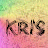 Two side-by-side animated frames of a pixelated text icon showing "KRIS" with color variations against a gradient background.