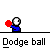 Pixelated animation of a blue-shirted figure with white head throwing red balls, transitioning through multiple states including ball release and empty hands.
