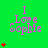 Green background with pink text reading "I Love Sophie" and red heart symbols in various quantities across a