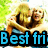 Two people embrace in a grassy outdoor setting with blue text overlay reading "Best frie & S" and "er of 09".