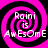 Four identical pink and black spiral patterns arranged in a , each containing text reading "Roni is AwEsOmE" with mixed case