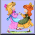 Animated pixel art of two figures dancing on a light purple background with 'Friends' text overlay.