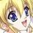 A pixelated anime-style character face with large blue eyes and blonde hair on the left, next to a black background with white text reading "Anime IM" and a stylized signature below it.