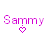 Pixelated pink text 'Sammy' with a heart symbol hanging from the letter 'y', displayed in three of two icons each on white background
