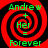 Four identical red and black spiral patterns with green text reading Andrew, Her, and Forever arranged in a