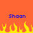 Pixelated orange background with blue text 'Shoon' on both sides and yellow-orange flames at the bottom.