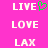 Pixelated text and symbols on a bright pink background with a green heart symbol in the top-left corner.