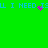 Green background with repeated blue text 'ALL I NEED IS' and scattered pink pixel clusters.