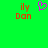 Green background with red text 'ily Dan' on left and right, pink pixelated heart symbol in center.