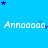 Blue background with repeated white text "Annnnnn" and scattered purple and light blue stars.