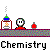 Animated contact sheet showing 16 sequential frames of a chemistry-themed buddy icon with lab equipment and character actions.