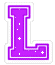 Two purple letter L icons with white outlines and scattered white plus signs on a gray background.