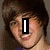 Four- of a person with brown hair in different poses and backgrounds, each with overlaid text: I, LOVE, HIM!!, and a blank