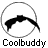 Animated contact sheet of 10 frames showing a black bird silhouette in various wing positions within circular borders, with "Coolbuddy" text below each frame.