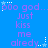 Blue background with repeated purple text '000 god... Just kiss me already.' and white star icons, each text block accompanied by a small white star icon.