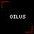 Black background with red star-shaped pixel art elements and white text reading 'OILUS' in two