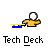 Pixelated character with white head and yellow body holds blue object, performing actions across frames.