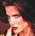 A woman with dark hair and light skin appears in three distinct poses, each with subtle facial expression changes and varying background tones.