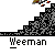 Pixelated character icon with green, brown, white, and red elements on gray background; text "Weeman" below.